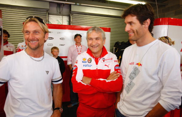F1 Driver Mark Webber Visits World Superbike Pit Lane>
