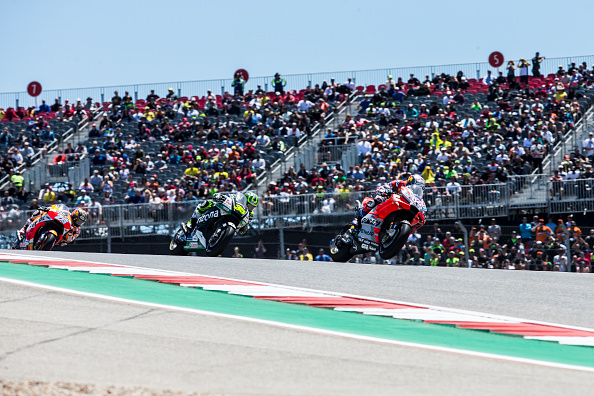 TX - APRIL 22:  Jorge Lorenzo of Spain and Ducati Team rounds the bend during the MotoGP race during the MotoGp Red Bull U.S. Grand Prix of The Americas - Race at Circuit of The Americas on April 22