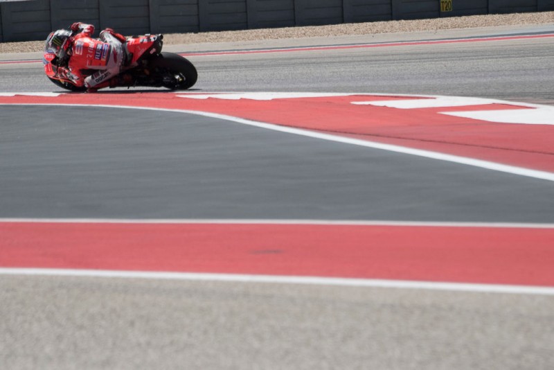 TX - APRIL 22:   Jorge Lorenzo of Spain and Ducati Team rounds the bend during the MotoGP race during the MotoGp Red Bull U.S. Grand Prix of The Americas - Race at Circuit of The Americas on April 22