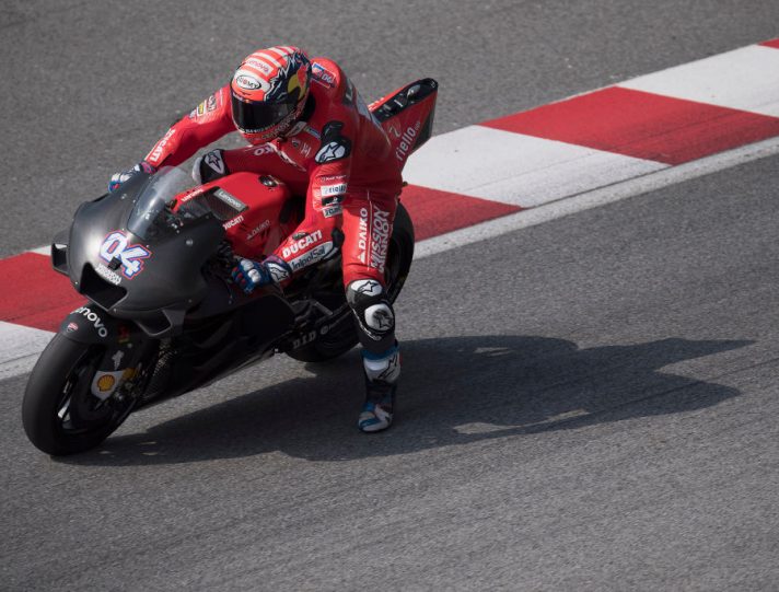 KUALA LUMPUR, MALAYSIA - FEBRUARY 08: Andrea Dovizioso of Italy and Ducati Team heads down a straight during the MotoGP Tests In Sepang at Sepang Circuit on February 08, 2019 in Kuala Lumpur, Malaysia. (Photo by Mirco Lazzari gp/Getty Images)