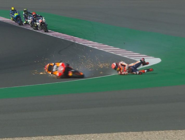 Marc Maquez crash FP3 Qatar