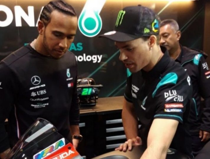 Franco Morbidelli ‘guida’ Lewis Hamilton nei test a Valencia morbidelli hamilton