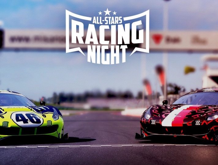 All Stars Racing Night: Valentino Rossi VS Charles Leclerc, un duello a metà Valentino Rossi, All Star Racing Night