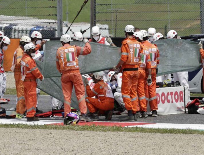 Jason Dupasquier, MotoGP divisa sulle immagini TV dopo l’incidente L'incidente di Jason Dupasquier al Mugello