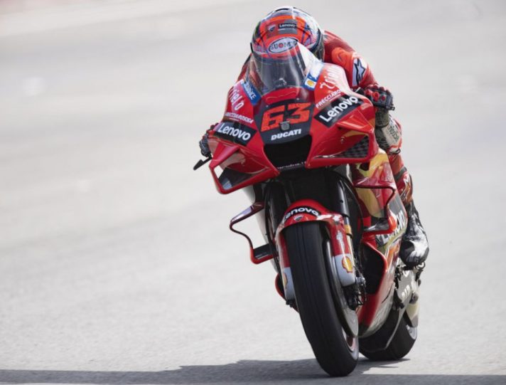 MotoGP, Pecco Bagnaia con la Ducati GP21