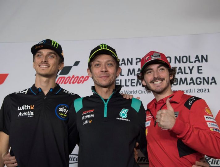 Valentino Rossi: ecco come sarà la griglia della MotoGP 2022 Luca Marini, Valentino Rossi e Pecco Bagnaia