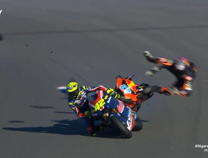 Moto2 Portimao-2, FP2: Raúl Fernández al top, che botto Gardner-Ramírez moto2 crash