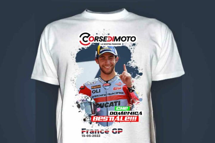 Enea Bastianini, terno a Le Mans: vinci la nostra t-shirt Enea Bastianini T-shirt