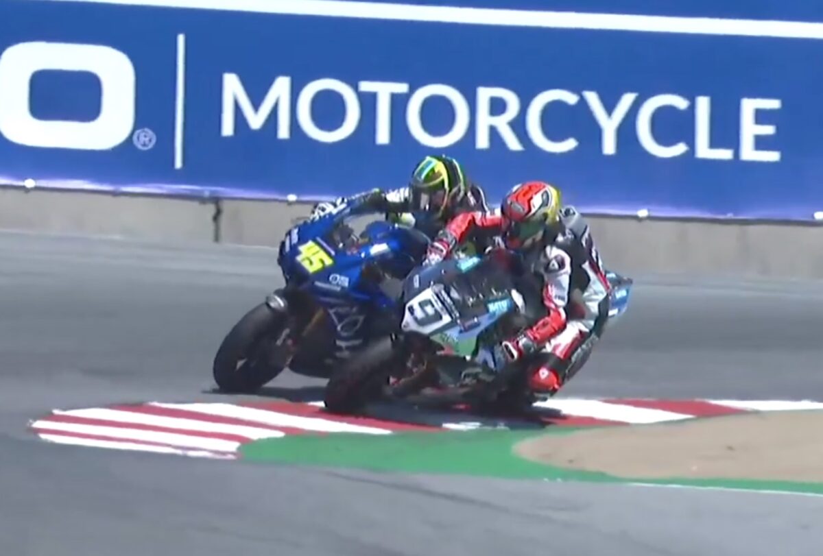 VIDEO MotoAmerica Laguna Seca: Highlights gara 1, Petrucci-Petersen contatto! Danilo Petrucci, Cameron Petersen