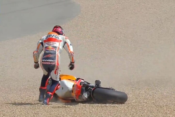 Marc Marquez caduta MotoGP Francia