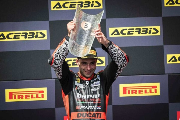Superbike Most, Petrucci festeggia il podio