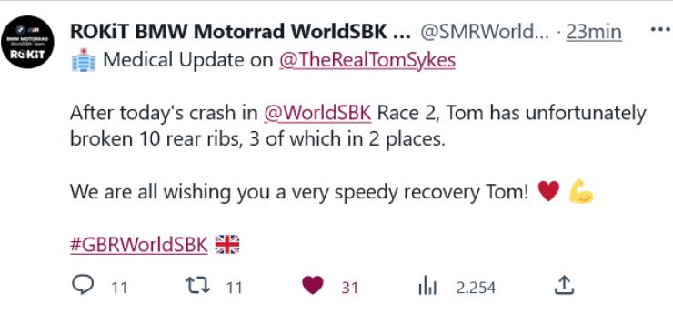 Tom Sykes Superbike Donington